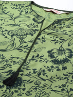 Thumbnail for All About You Women Green Ethnic Motifs Printed Kurta with Trousers - Distacart