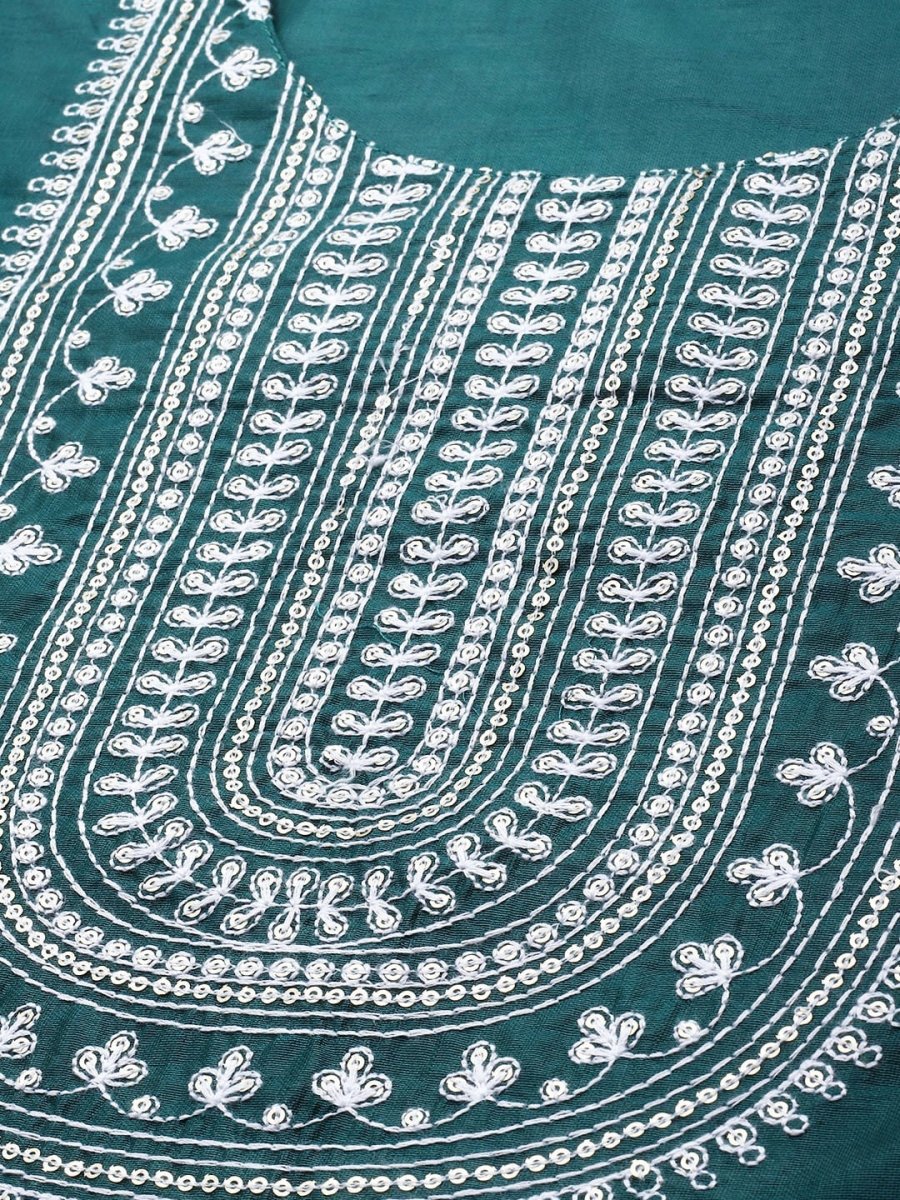Anouk Ethnic Motifs Embroidered Regular Sequinned Kurta with Trousers & Dupatta - Distacart