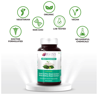 bliss welness weight management carb controller green coffee bean extract veg capsule