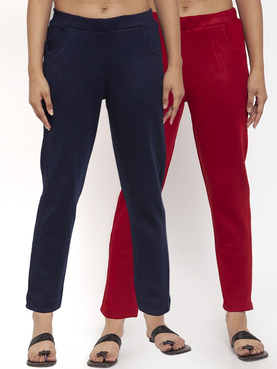 TAG 7 Women Acrylic Pack of 2 Solid Leggings - Distacart