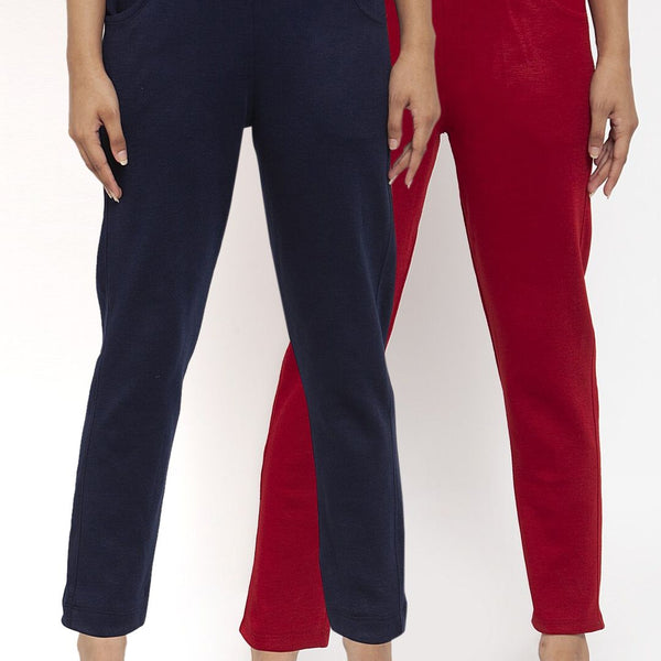 TAG 7 Women Acrylic Pack of 2 Solid Leggings - Distacart