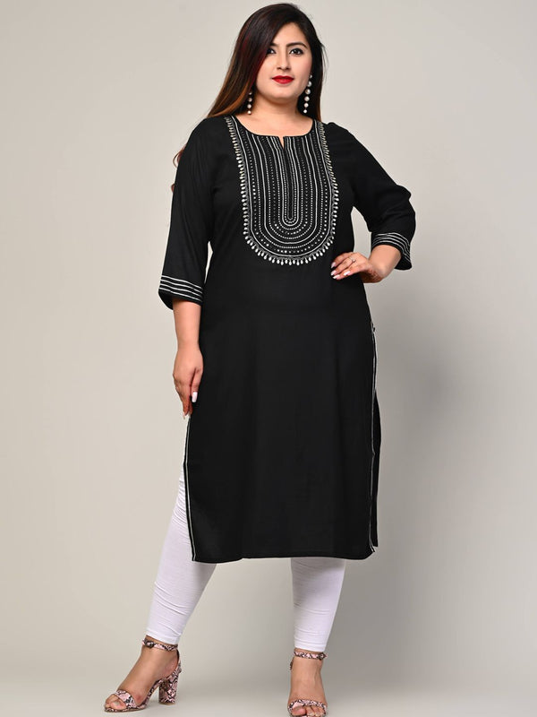 Swasti Women Black & black chocolate Yoke Design Floral Kurta - Distacart