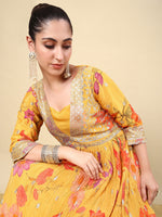 Thumbnail for Soch Women Floral Embroidered Pleated Sequinned Kurta with Churidar & With Dupatta - Distacart