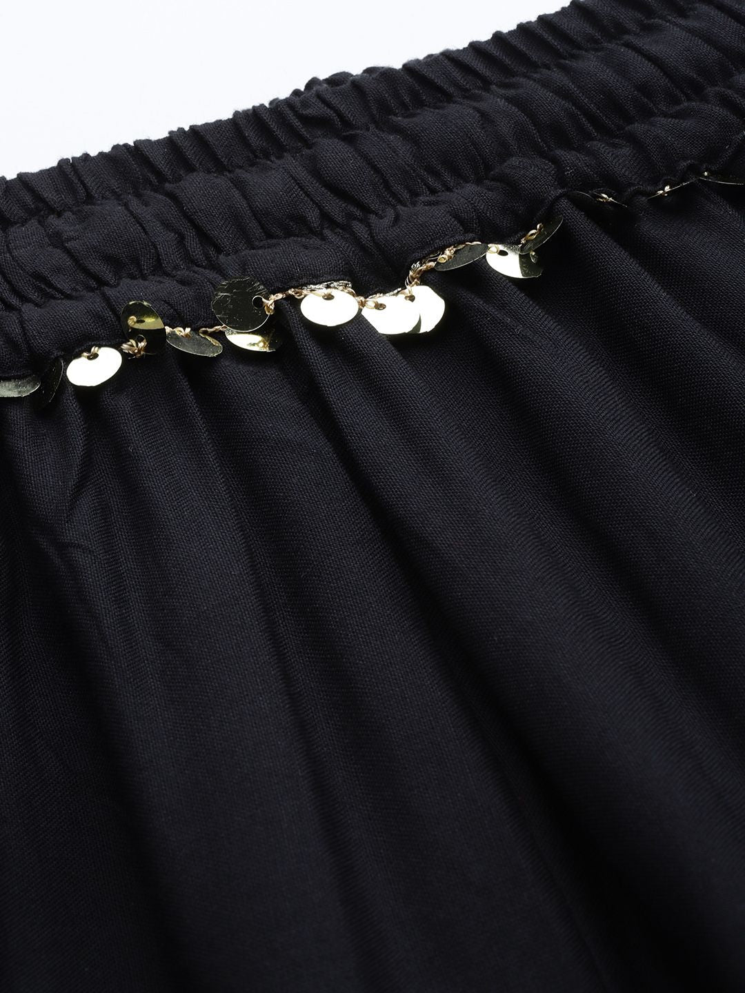 TAG 7 Women Black Solid Flared Palazzos