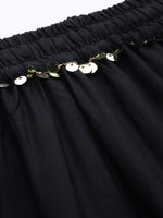 Thumbnail for TAG 7 Women Black Solid Flared Palazzos