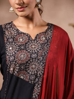 Thumbnail for Anubhutee Yoke Design Ethnic Motifs Mirror Work Pure Cotton Kurta With Salwar & Dupatta - Distacart