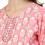 Thumbnail for Anubhutee Women's Cotton Knee-Length Floral Printed Maternity A-Line Midi Pink Dress - Distacart