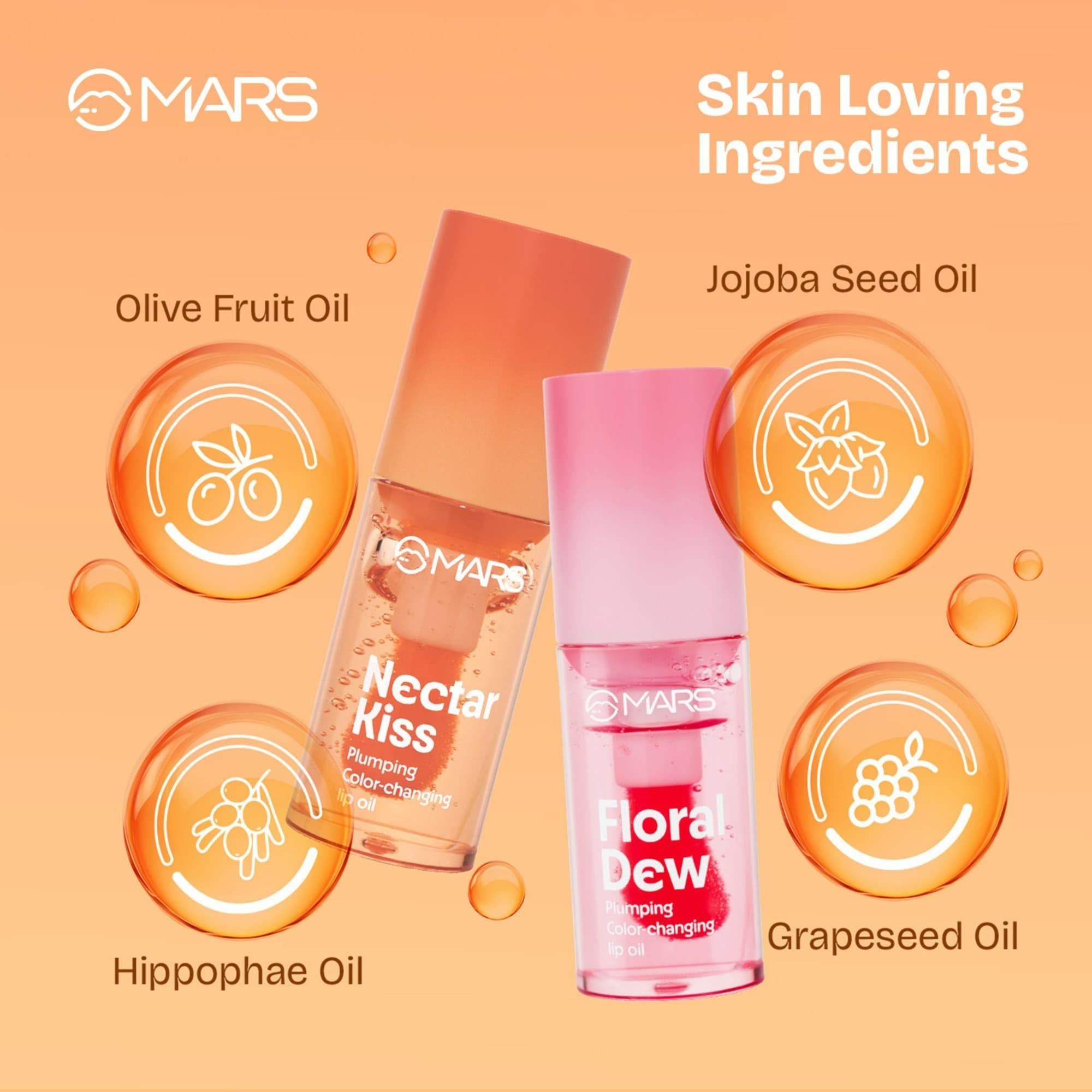 MARS Cosmetics Plumping Color Changing Lip Oil - Floral Dew - Distacart