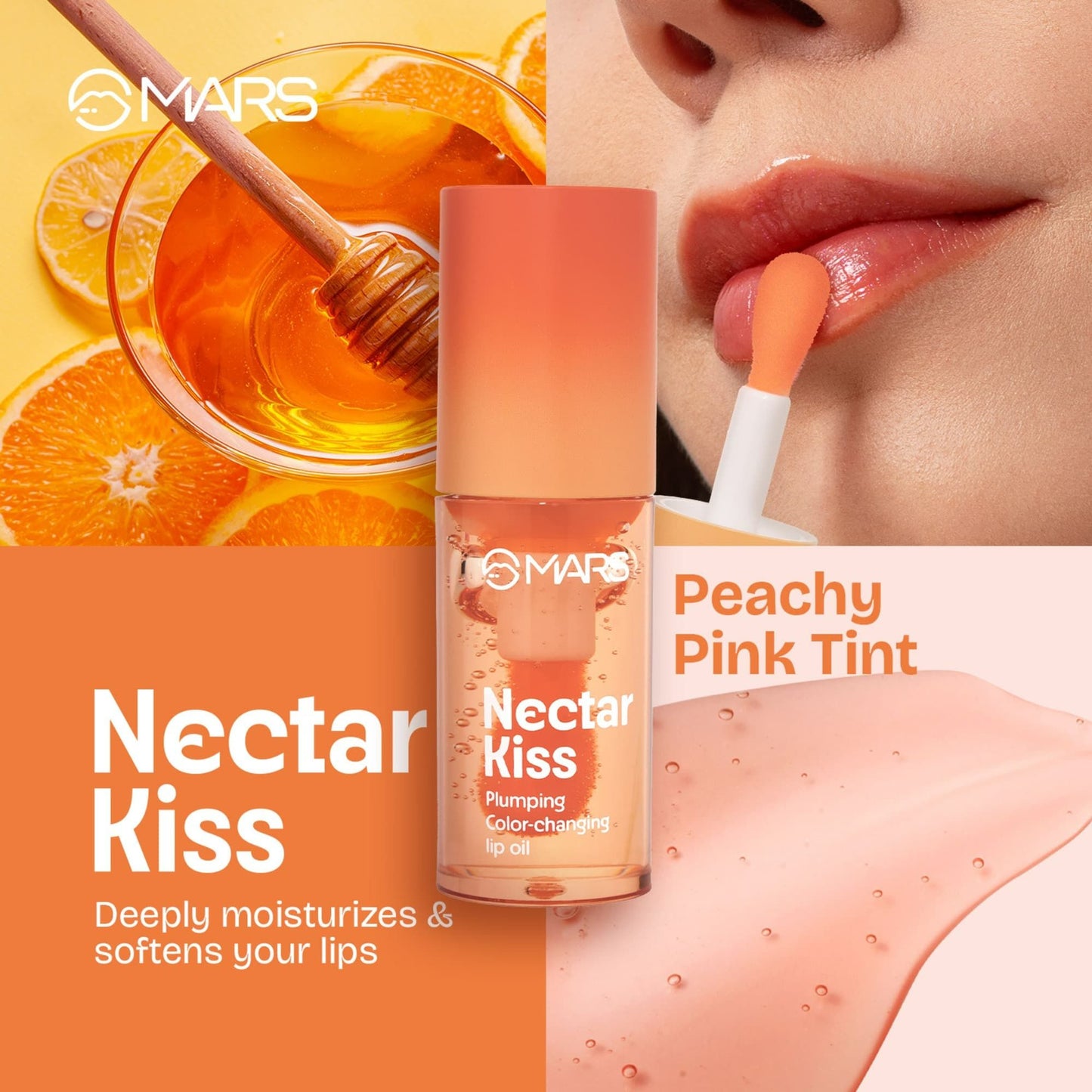 MARS Cosmetics Plumping Color Changing Lip Oil - Nectar Kiss - Distacart