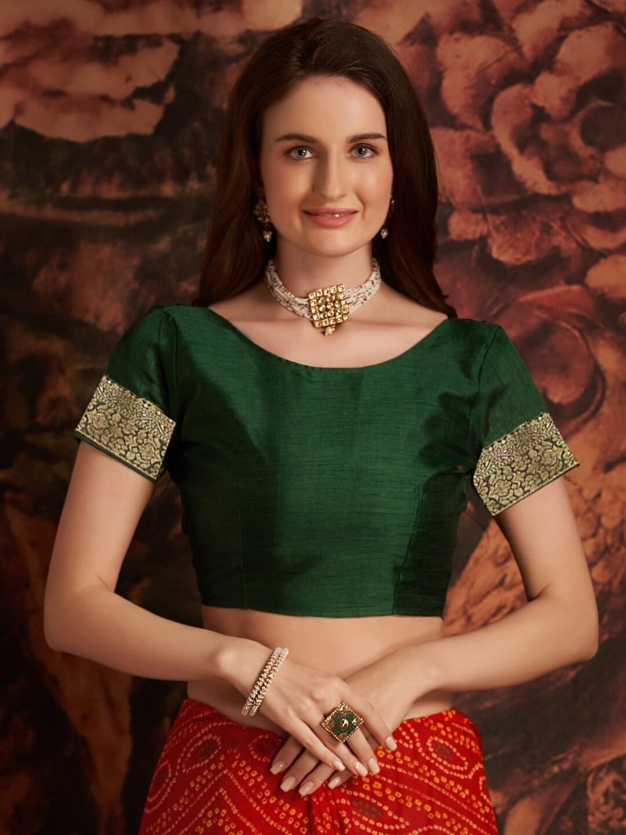 Anouk Bandhani Printed Zari Pure Chiffon Saree - Distacart