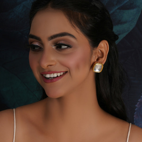 Kundan Studs (Gold) - Ruby Raang - Distacart