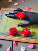 Thumbnail for Inhanns Rangmani Crystal Duo – Adjustable Ring + Statement Earrings Set - Red - Distacart
