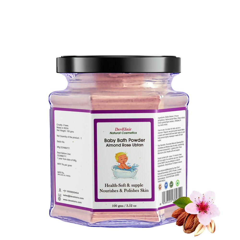 almond rose bath powder for infant and new born babies kids and all copy