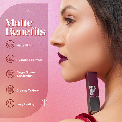 Hilary Rhoda Matte About You Lipstick - Burgundy Magic 10 - Distacart
