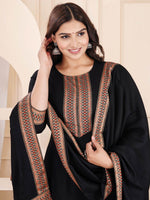 Thumbnail for Kalini Ethnic Motifs Yoke Design Straight Kurta & Trousers With Dupatta
