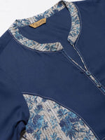 Thumbnail for AURELIA Women Blue Printed Detail Liva Maxi Dress - Distacart