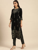 Thumbnail for All About You Women Black Bandhani Printed Kurta with Trousers - Distacart