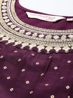 Thumbnail for All About You Ethnic Motifs Embroidered Empire Sequinned Kurta with Trousers - Distacart