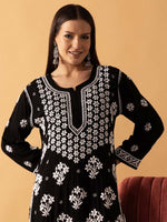 Thumbnail for ADA Floral Printed Lucknowi Chikankari Kurta - Distacart