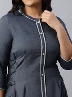 Thumbnail for AURELIA Blue A-Line Midi Dress
