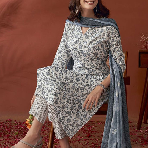 Anouk Floral Printed Regular Kurta with Trousers & Dupatta - Distacart