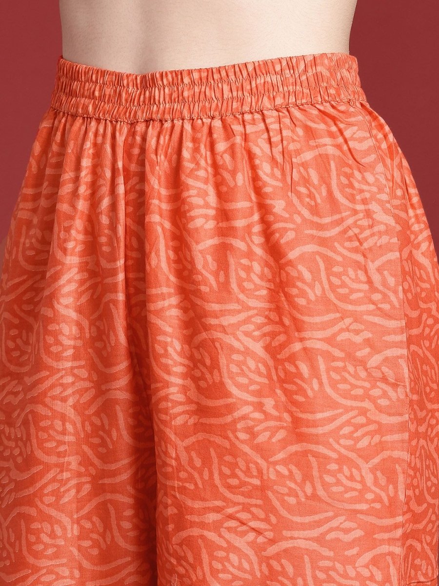 Anouk Women Floral Printed Regular Gotta Patti Pure Cotton Kurta with Trousers & Dupatta