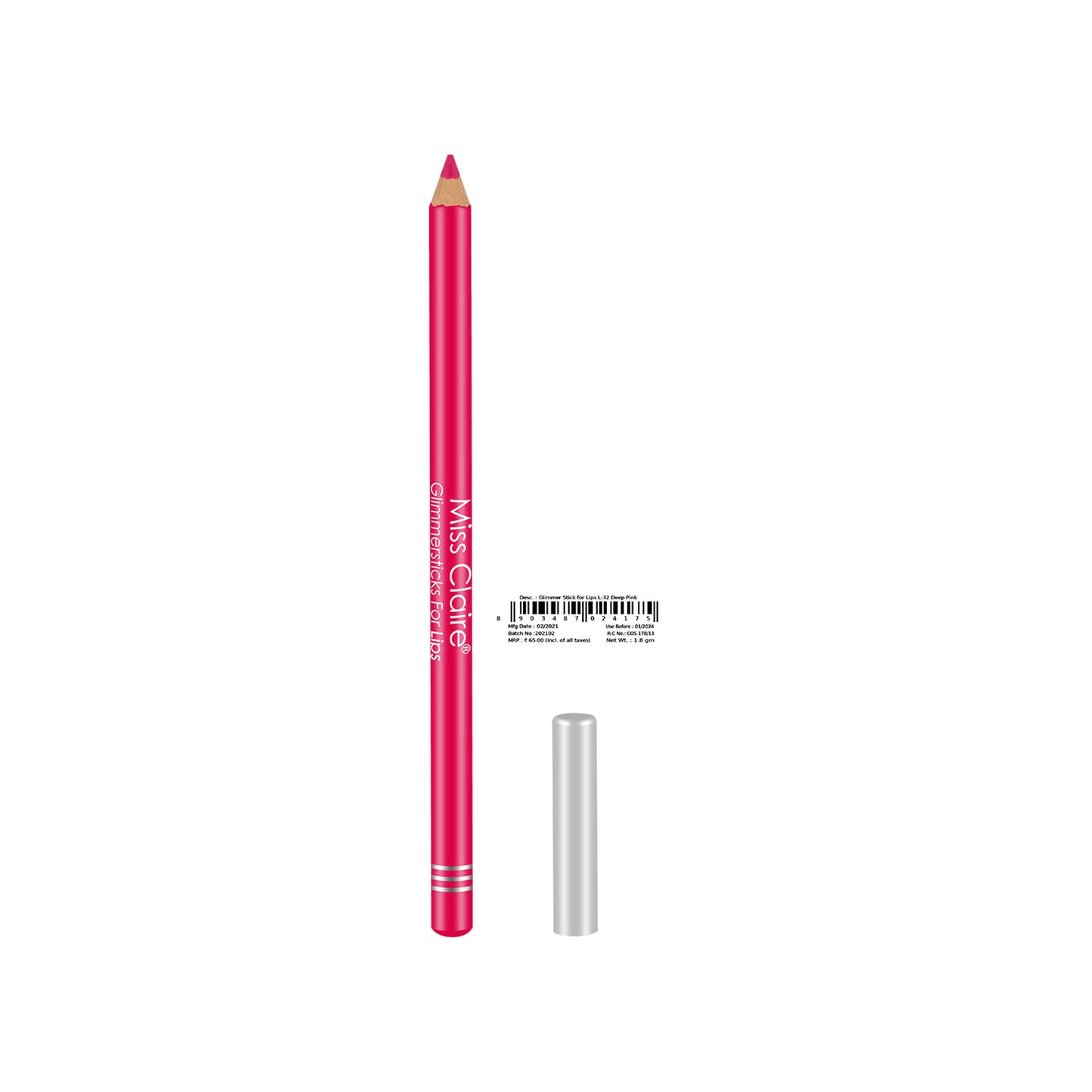 Miss Claire Glimmersticks For Lips - Deep Pink L-32 - Distacart