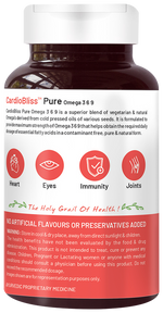 Thumbnail for bliss welness heart health omega 3 6 9 softgel capsule 60 each