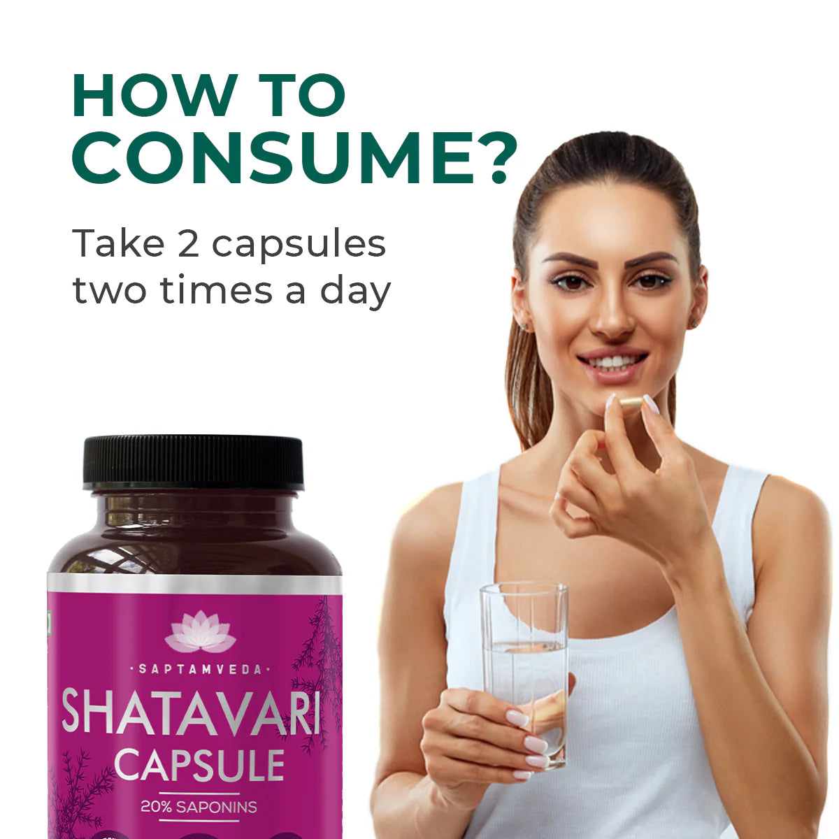 Saptamveda Organic Shatavari Capsules - Distacart