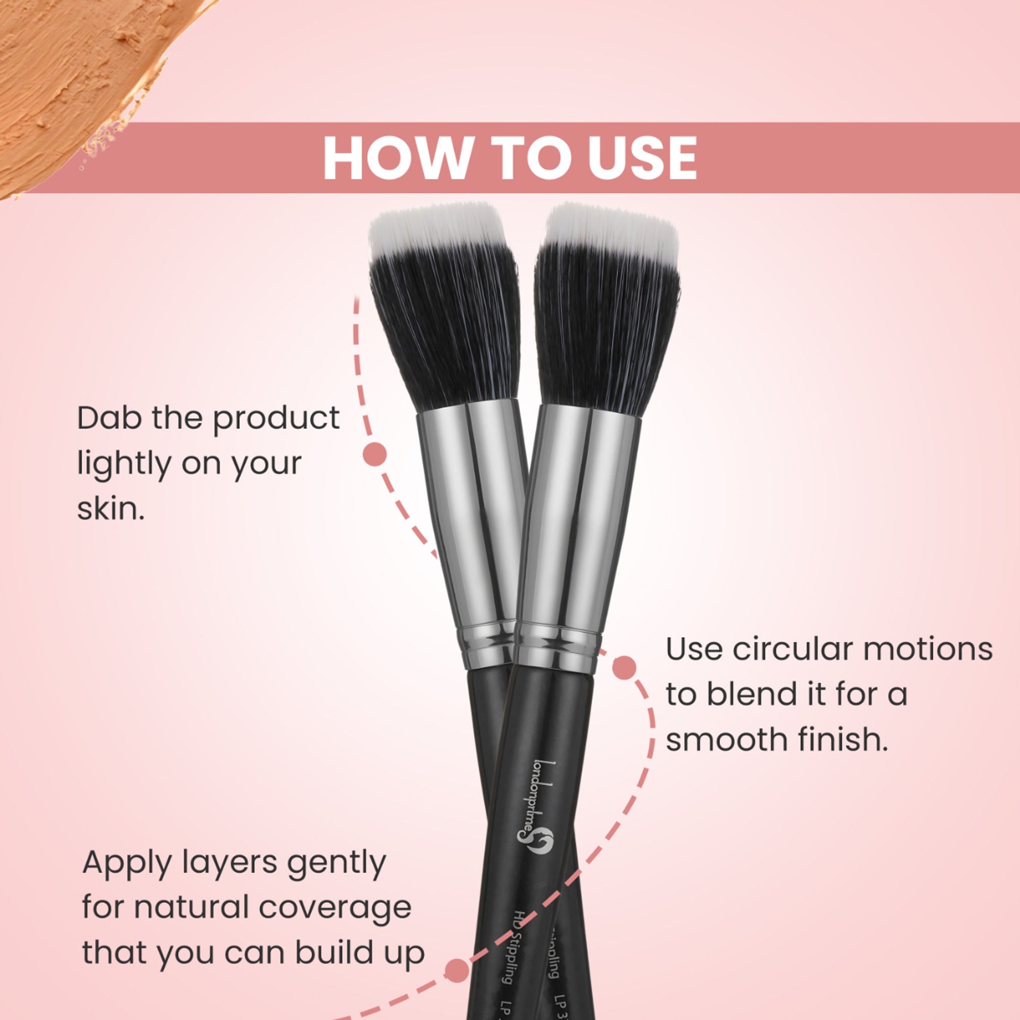 London Prime HD Stippling Brush   LP331 ( Formerly London Pride Cosmetics )