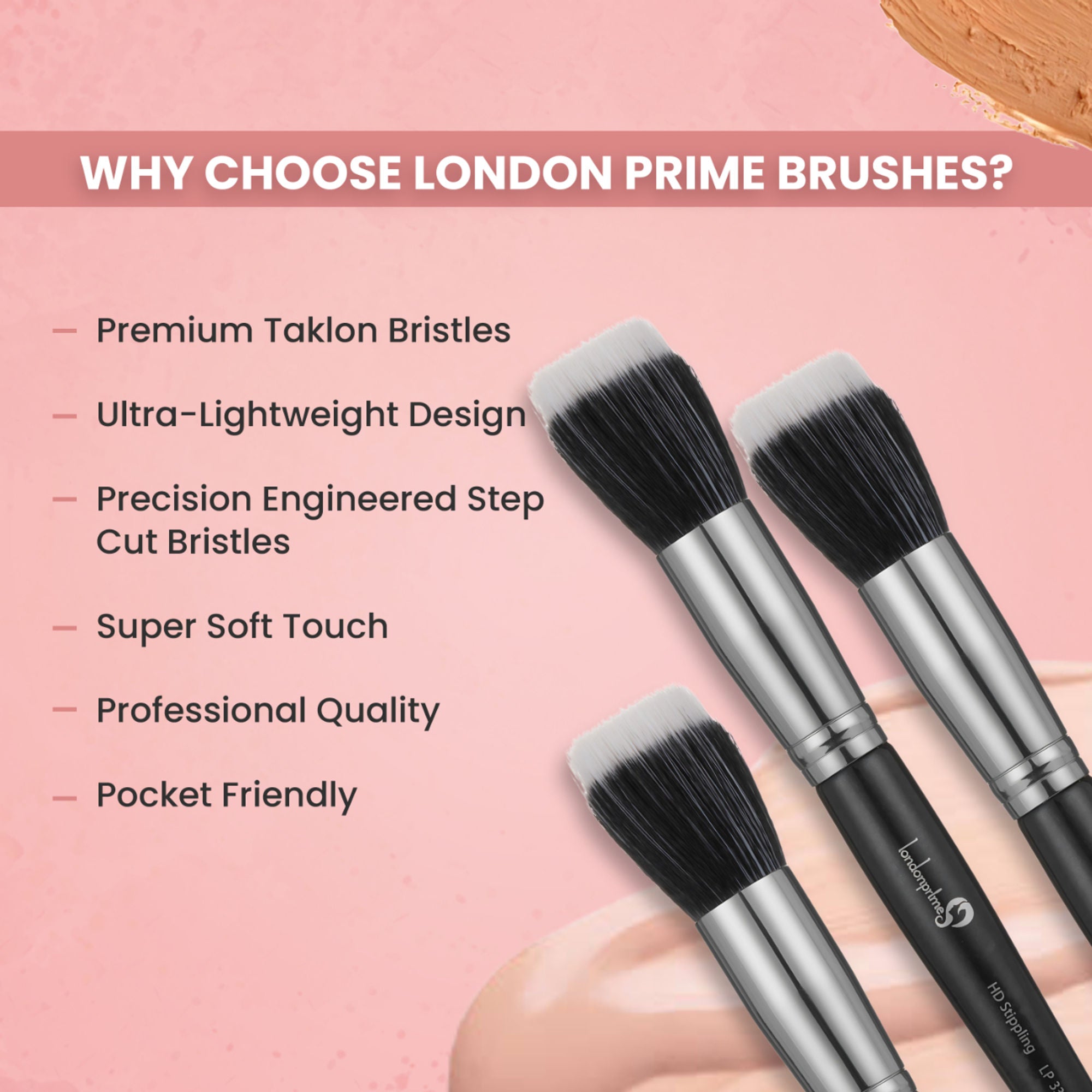London Prime HD Stippling Brush   LP331 ( Formerly London Pride Cosmetics )