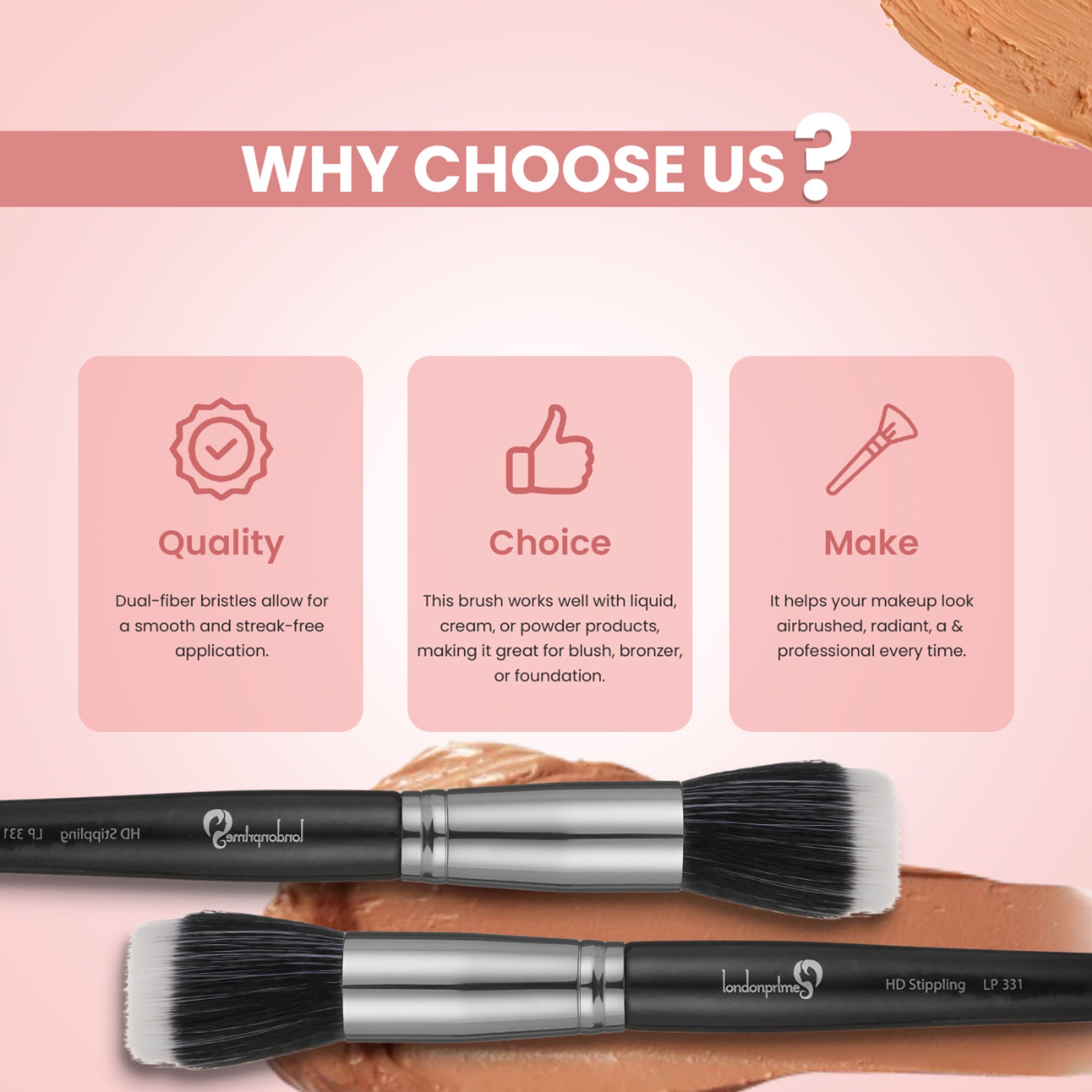 London Prime HD Stippling Brush   LP331 ( Formerly London Pride Cosmetics )