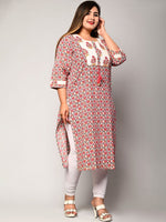 Thumbnail for Swasti Women White Geometric Printed Floral Pathani Kurta