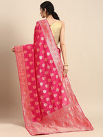 Thumbnail for Anouk Pink & Gold-Coloured Woven Design Pure Silk Heavy Work Banarasi Saree - Distacart