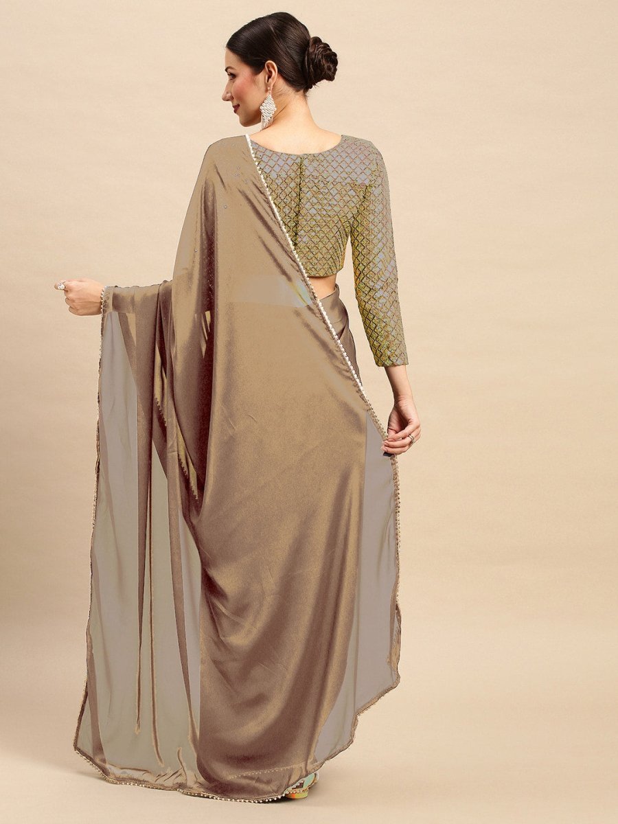 Anouk Beads And Stones Detail Pure Georgette Saree - Distacart