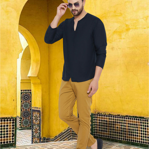 Even Apparels Men's Pure Cotton Blue Kurta - Distacart