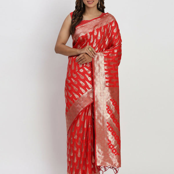 Astita Banarasi Silk Red Saree