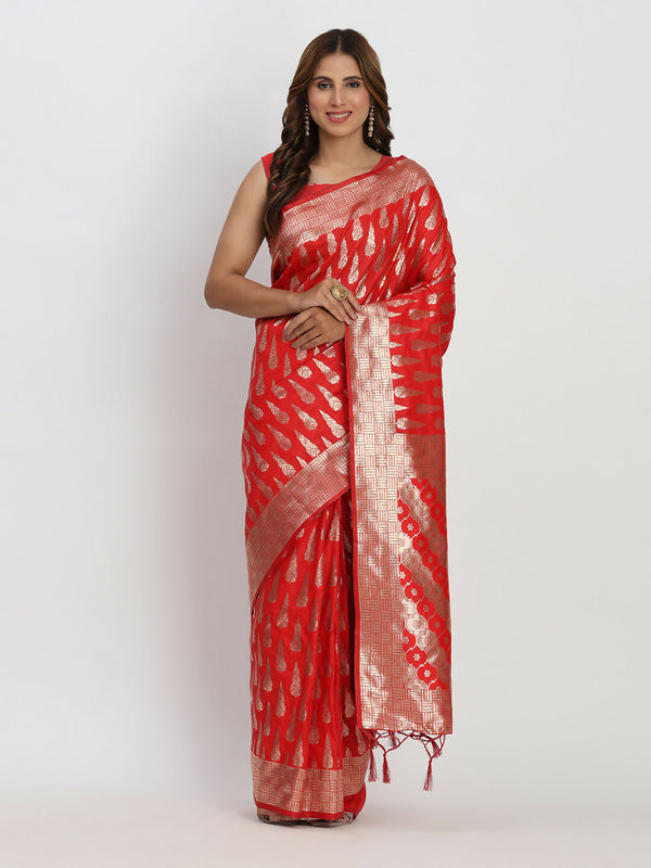Astita Banarasi Silk Red Saree