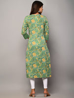 Thumbnail for Swasti Women Green & asparagus Floral Printed Floral Kurta - Distacart
