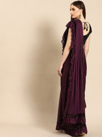 Thumbnail for Anouk Sequinned Ruffles Saree - Distacart