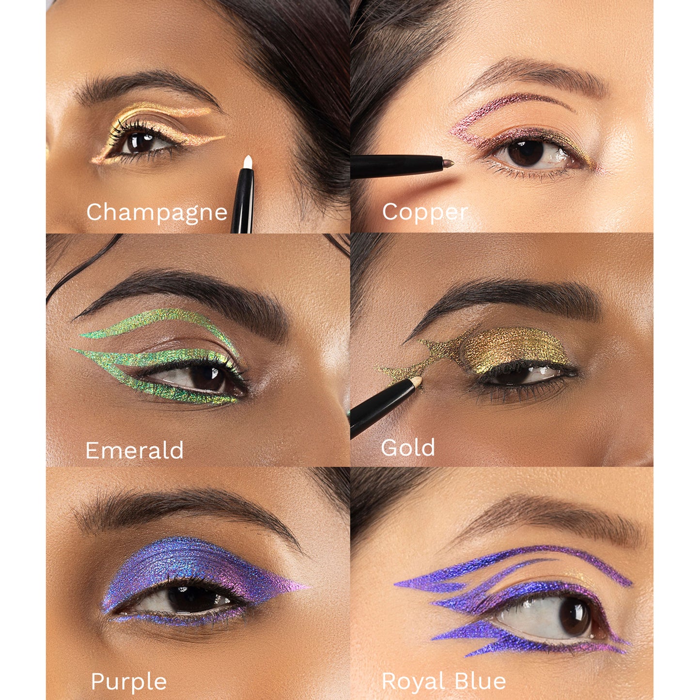PAC Studio Duo Chrome Eye Pencil - Gold - Distacart