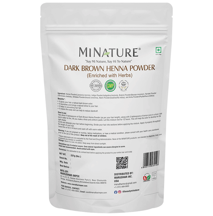Minature Dark Brown Henna Powder Enriched with Herbs