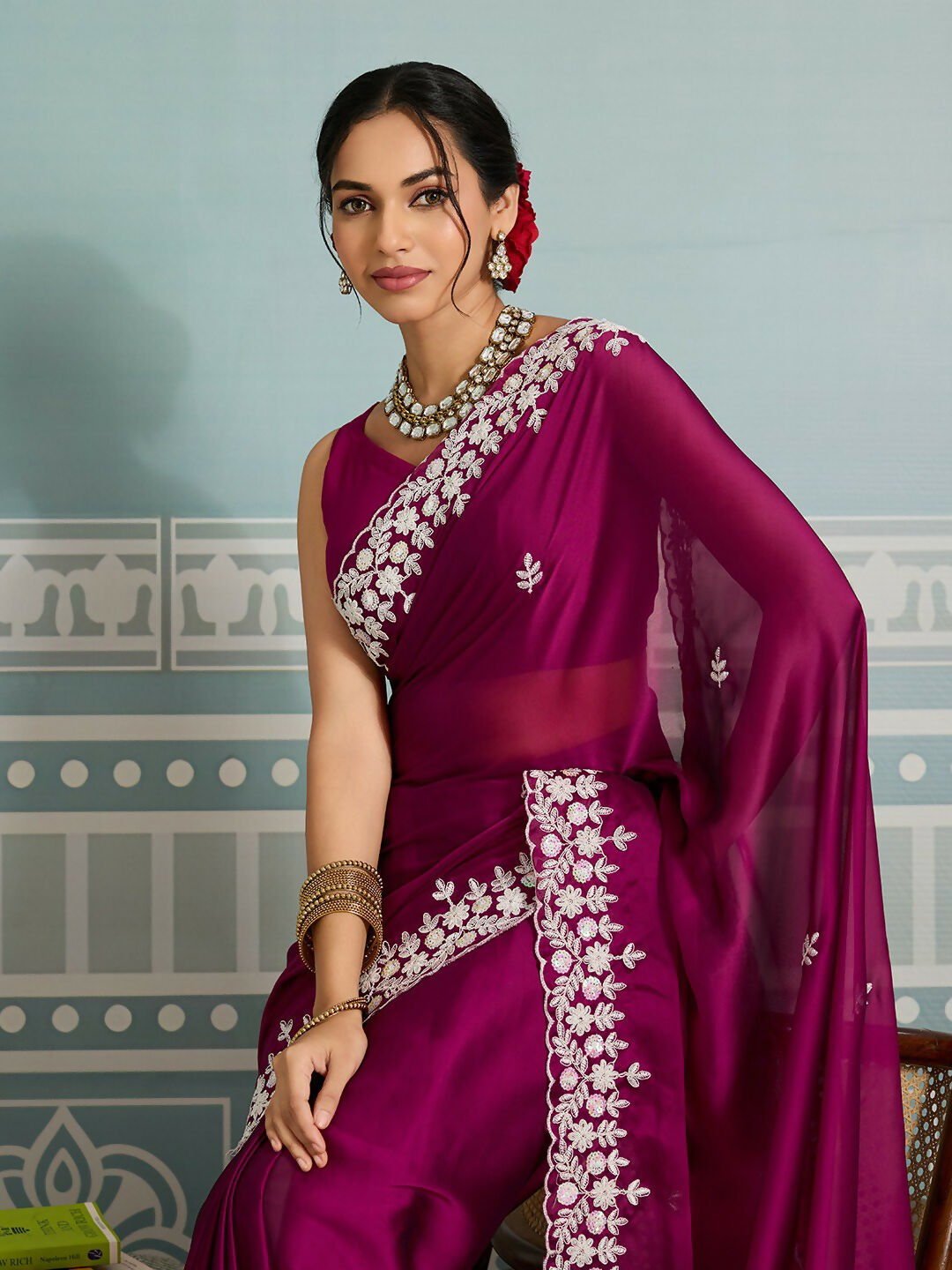 Teeya Creation New Trendy Party Wear Soft Silk Saree-Pink - Dista