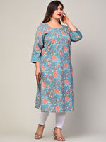 Thumbnail for Swasti Women Green Floral Printed Thread Work Floral Kurta - Distacart