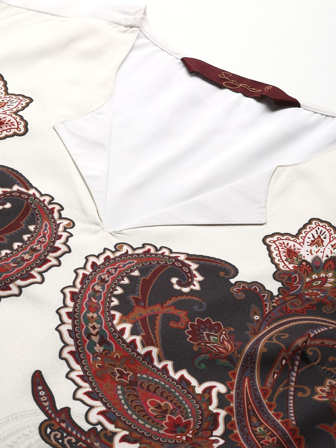 Sangria Ethnic Motifs Printed Straight Kurta - Distacart