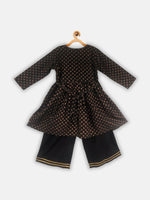 Thumbnail for Ahalyaa Black Color Crepe Printed kids Kurta Palazzo Set For Girls - Distacart
