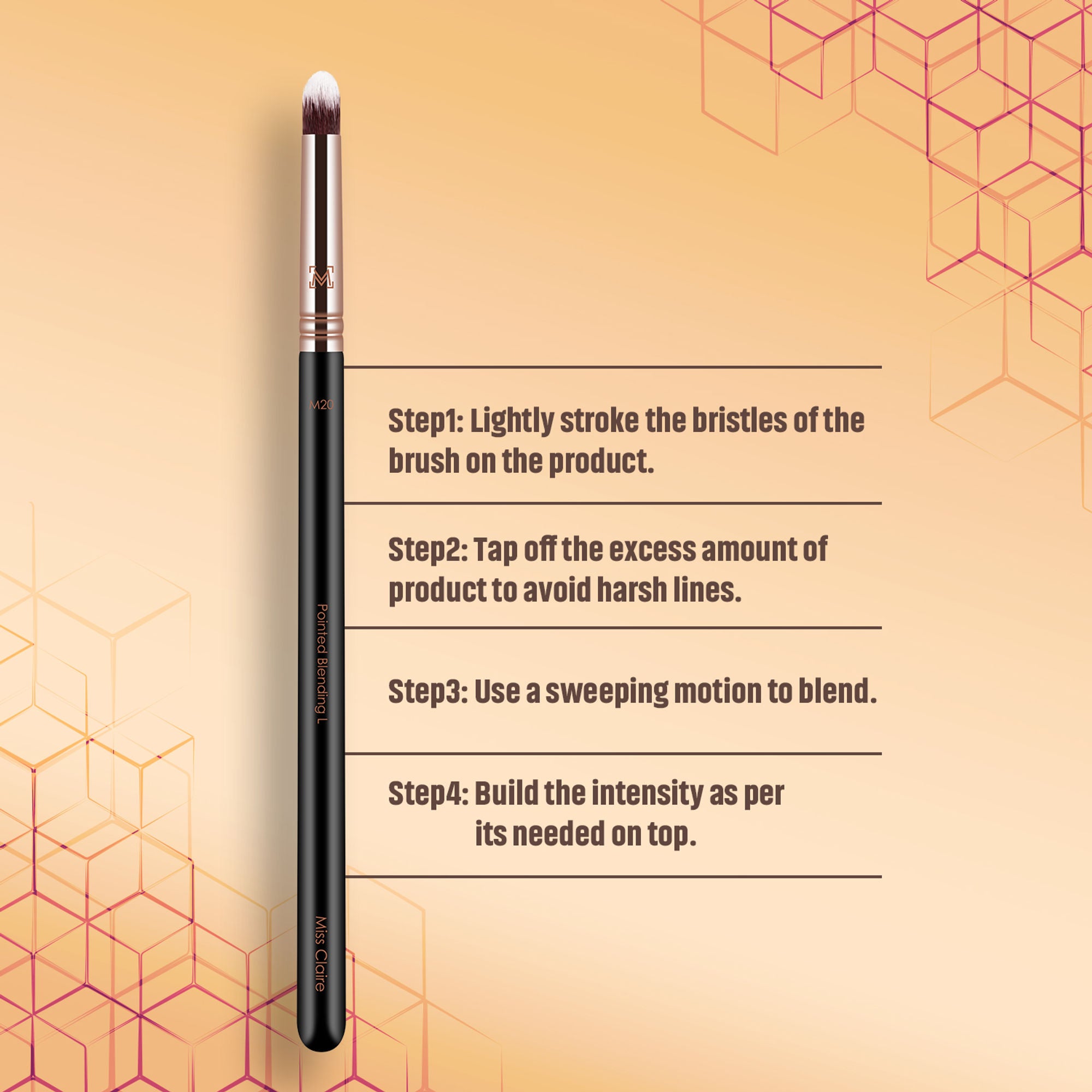 Miss Claire M20 - Pointed Blending Brush (L) - Rose Gold