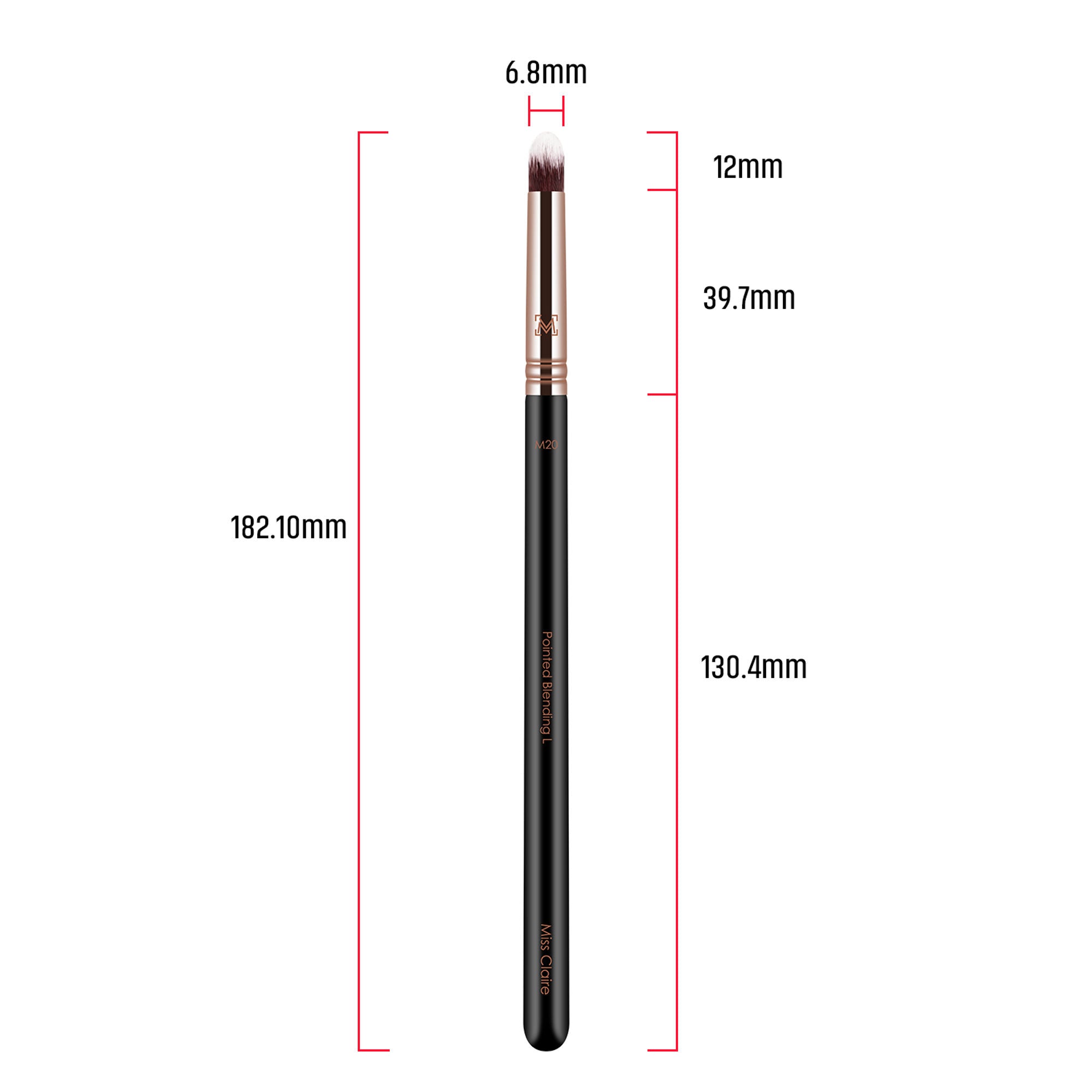 Miss Claire M20 - Pointed Blending Brush (L) - Rose Gold
