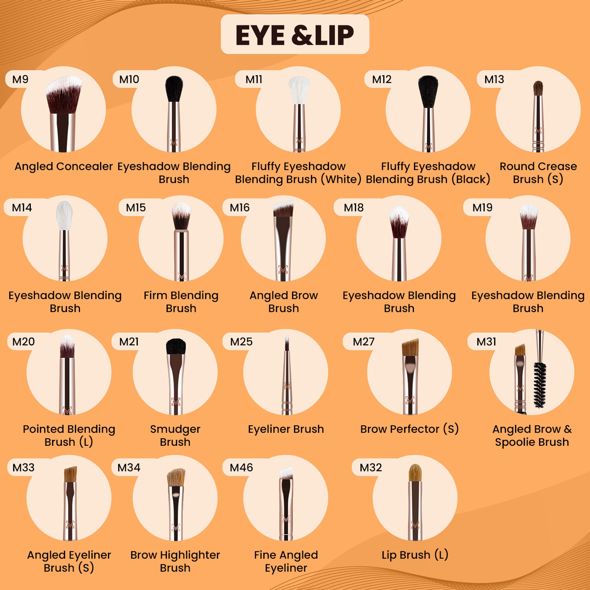 Miss Claire M20 - Pointed Blending Brush (L) - Rose Gold