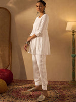 Thumbnail for Anouk Women Embroidered Empire Chikankari Kurti with Pants